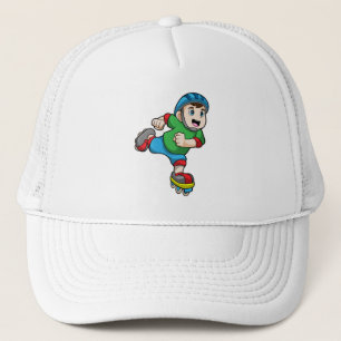 Casquette Garçon en patinage avec patins et casque