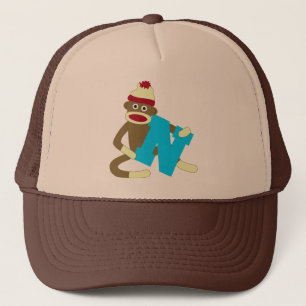 Casquette Garçon N de monogramme de singe de chaussette
