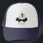 Casquette Garçons jolie police voiture et nom Enfants<br><div class="desc">Ce modèle de chapeau de camionnette pour enfants mignon et moderne comporte une voiture de police et un dessin de sirène et un espace pour que votre enfant ajoute le nom de votre garçon. Le cadeau parfait pour n'importe quel petit aspirant à être policier.</div>