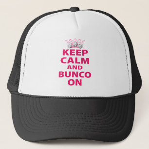 Casquette Gardez le calme et le Bunco sur la conception