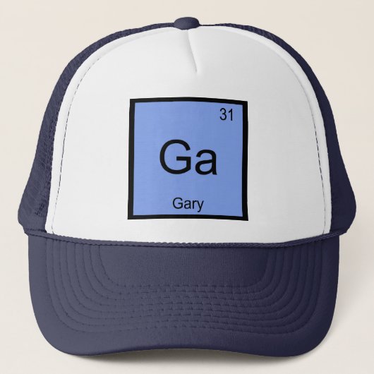 Casquette Gary Nom Élément Chimique Tableau Périodique (Devant)