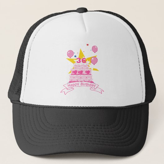 Casquette Gâteau d'anniversaire de 36 ans (Devant)