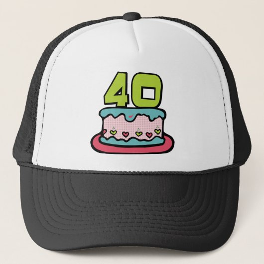 Casquette Gâteau d'anniversaire de 40 ans (Devant)