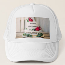 Gâteau de rose rouge doux avec Joyeux Anniversaire