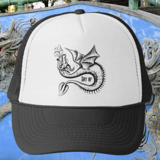 Casquette Gay AF Dragon noir et blanc