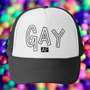 Casquette Gay AF Typographie Noir & Blanc