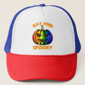 Casquette Gay Et Éffrayant Halloween Rainbow Citrouille LGBT (Devant)