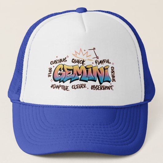 Casquette Gémeaux Zodiaque Graffiti (Devant)