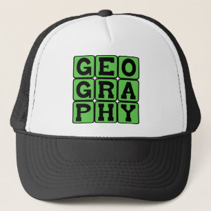 Casquette Géographie, l'étude des masses terrestres