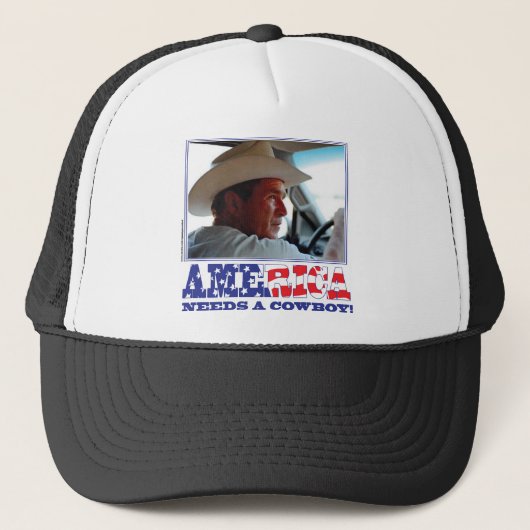 Casquette George W Bush - l'Amérique a besoin d'un cowboy (Devant)