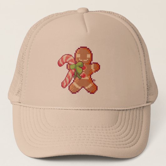 Casquette Gingerbread, mec. Pixelart, Pixel Art (Devant)