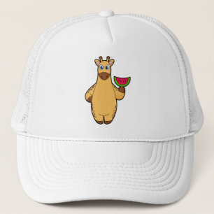 Casquette Girafe à Manger avec de la pastèque
