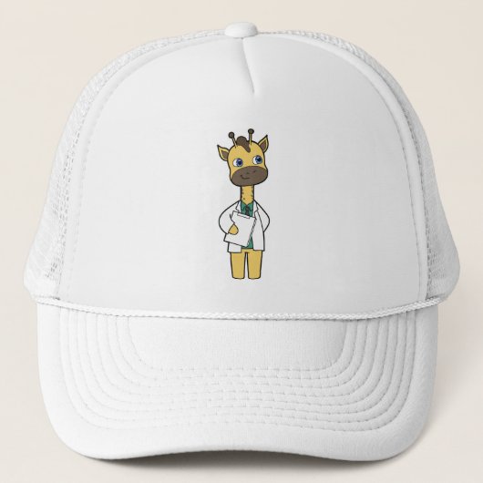 Casquette Girafe en médecin avec bloc-notes (Devant)