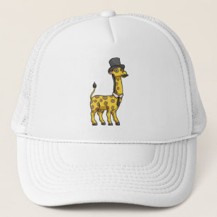 Casquette Giraffe en Gentleman avec Casquette, Cravate et Mo