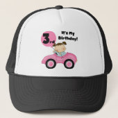 Casquette Girl in Pink Car 3e Anniversaire Tshirts et cadeau (Devant)