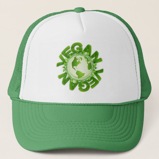CASQUETTE GLOBE VÉGÉTALIEN DE LA TERRE EN VERT (Devant)
