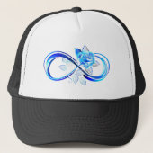 Casquette Glowing infinity with blue rose (Devant)