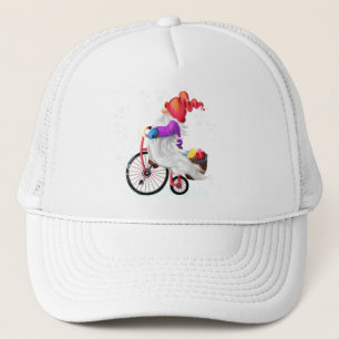 Casquette Gnome de chapeau de Noël avec vélo et cadeaux