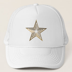 Casquette Gold étoiles moderne motif cool blanc