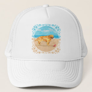 Casquette Golden Retriever à la plage