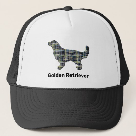 Casquette Golden Retriever mignon Chien Grille Silhouette Pe (Devant)