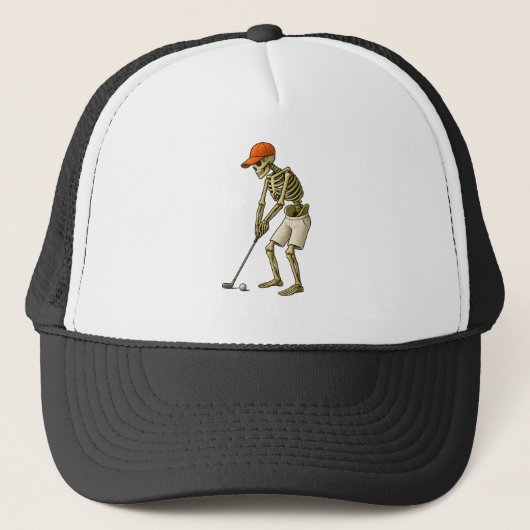 Casquette Golf Ball Costume - Pumpkin Skull Golf Playe Hat (Devant)