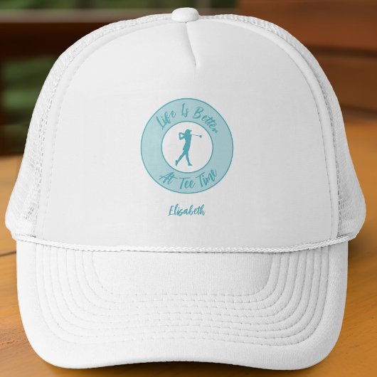 Casquette Golf Funny Ladies Golfer Tee Time Teal