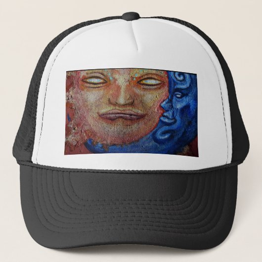 Casquette Graffiti face soleil et lune (Devant)