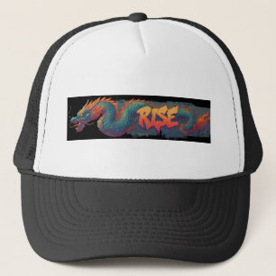 Casquette Graffiti Stylisé Dragon Mural avec Bold 'RISE'