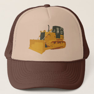 Casquette Grand bouteur de construction sur des voies
