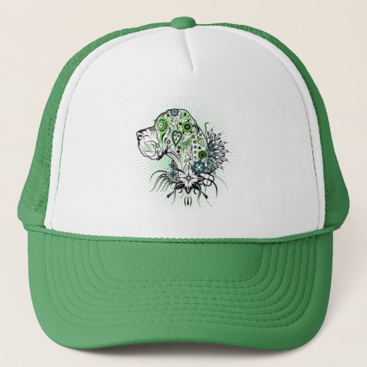 Casquette Grand Danois vert (Devant)