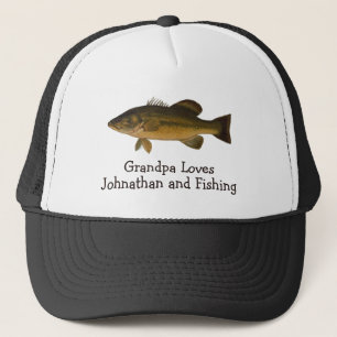 Casquette Grand-père aime le nom de l'enfant et la pêche ave