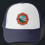 Casquette Grand Smoky Mountains Parc national Retro Compass<br><div class="desc">Grande Smoky Mountains dessin vectoriel. Le parc comprend des forêts luxuriantes et une abondance de fleurs sauvages qui fleurissent toute l'année.</div>