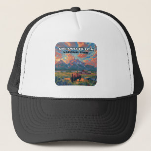Casquette Grand Teton National Park Mountains Bison Wyoming