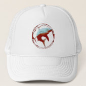 Casquette Grande conception graphique de requins blancs (Devant)