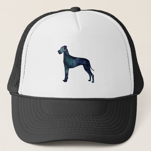 Casquette Grande Danse Chien noir Aquarelle Silhouette (Devant)