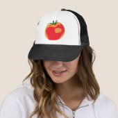 Casquette Grande tomate rouge (En situation)