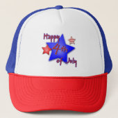 Casquette Grandes Étoiles Bleues Et Rouges (Devant)