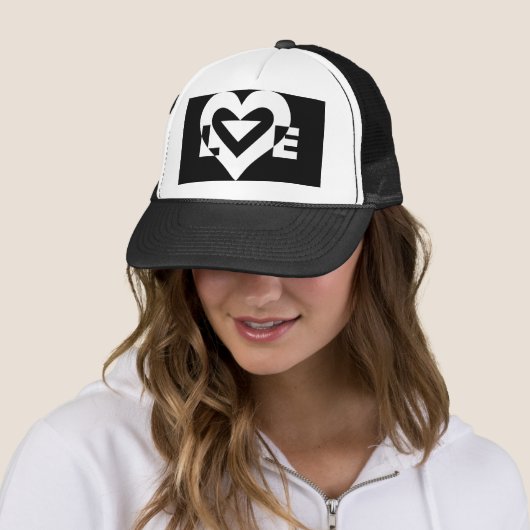 Casquette Graphique d'amour cool, blanc (En situation)