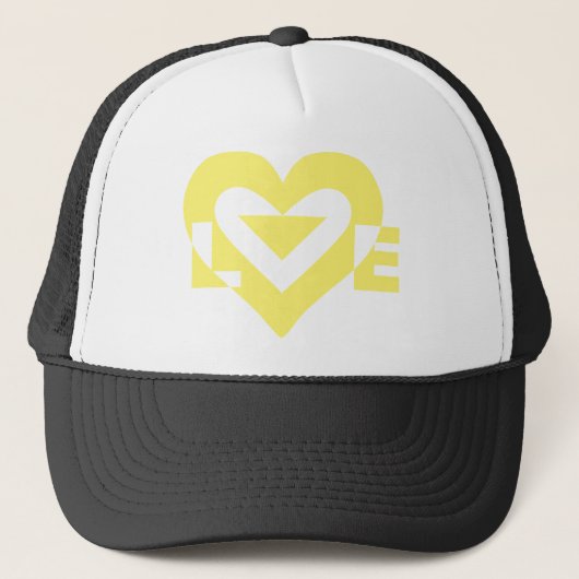 Casquette Graphique d'amour cool, Jaune (Devant)
