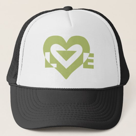Casquette Graphique d'amour cool, Vert Sage (Devant)