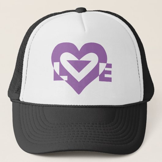 Casquette Graphique d'amour cool, violet (Devant)