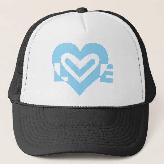 Casquette Graphique d'amour mignon en bleu (Devant)