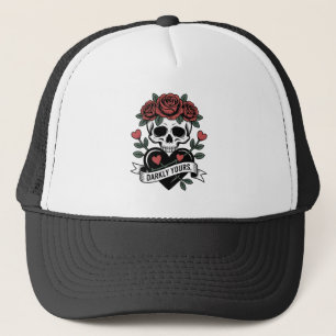 Casquette Graphique Darkly Yours : Crâne gothique avec des r
