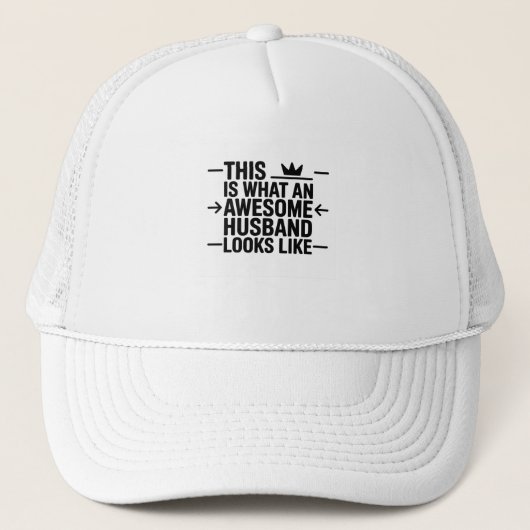 Casquette Graphisme de typographie Awesome Husband (Devant)