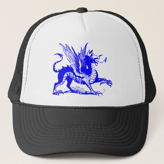 Casquette Gravure de dragon - Bleu (Devant)