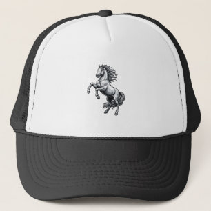 Casquette Gravure Vintage Cheval Cabré Vector Design_1