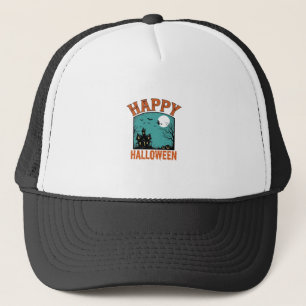 Casquette Gravure Vintage Joyeux Halloween Maison Hantée Dé
