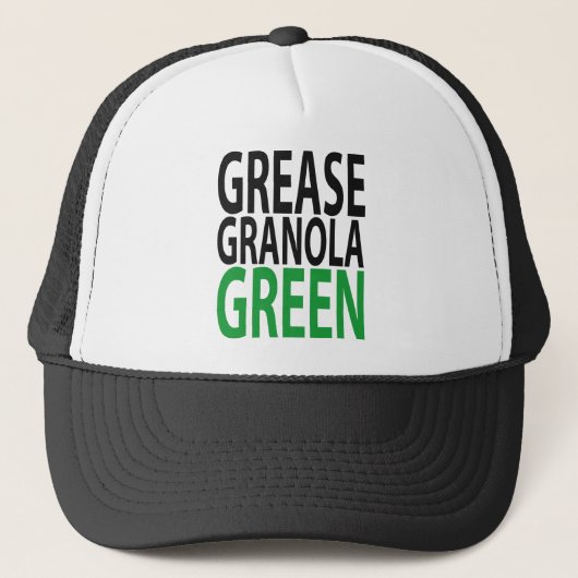 Casquette grease, granola, GREEN! (Devant)