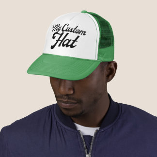 Casquette GREEN & WHITE Custom Trucker Hat Mesh Cap Blank